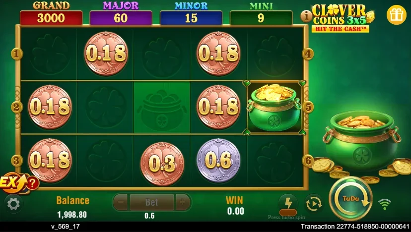 Clover Coins 3×5 demo gameplay how to play