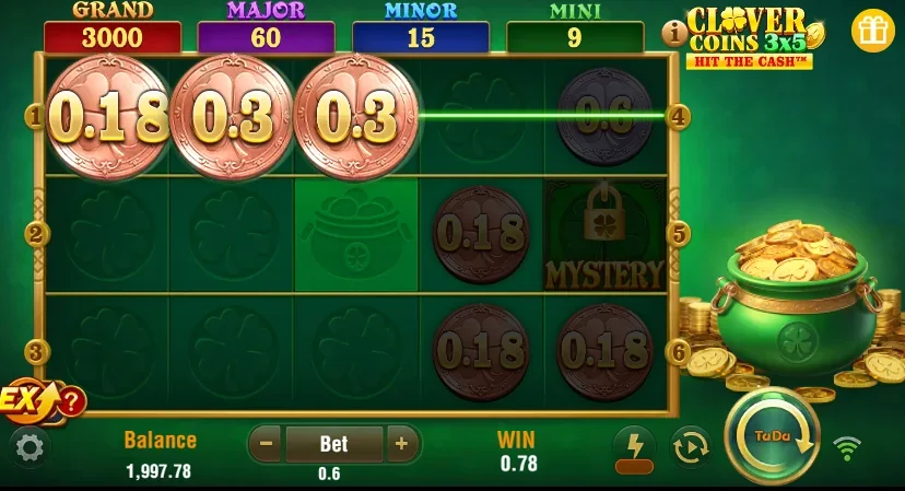 Clover Coins 3×5 slot game