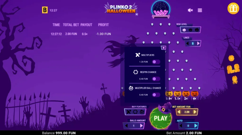 Plinko 2 Halloween slot features and rtp