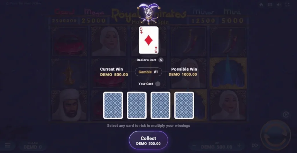 Royal Emirates Hold and Spin slot features and rtp
