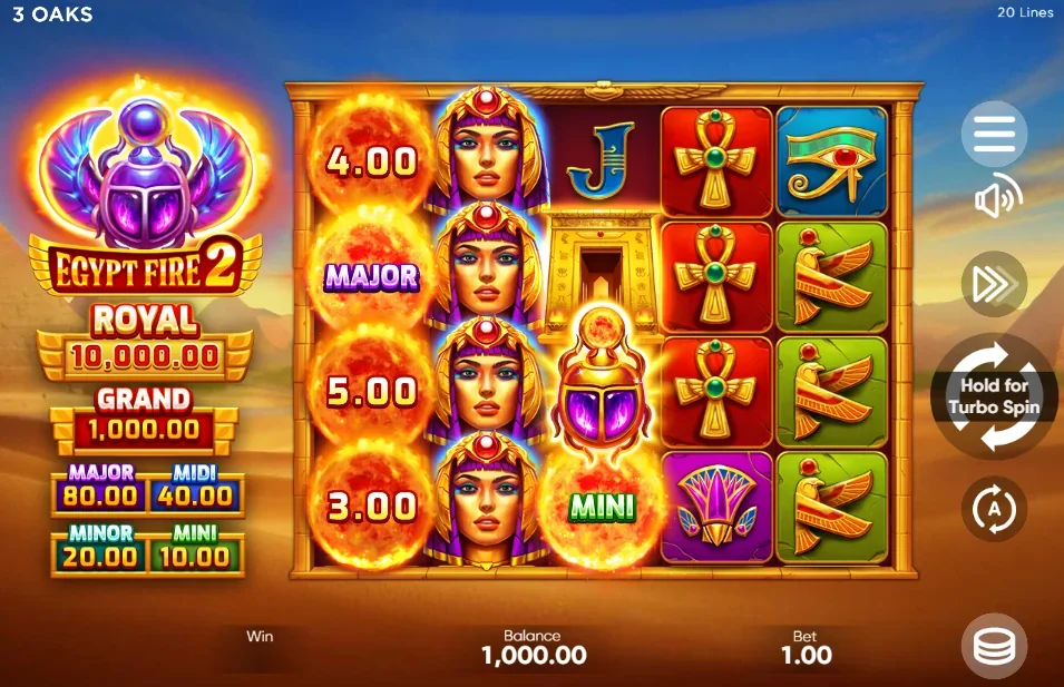 Egypt Fire 2 slot game screenshot