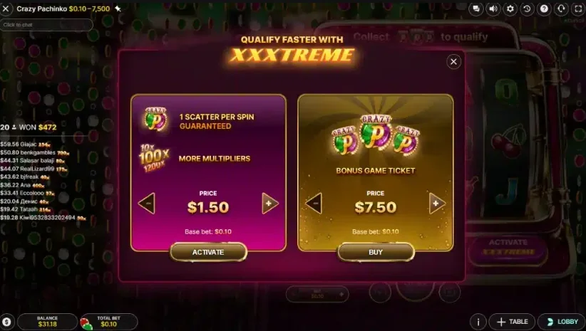 Crazy Pachinko slot game