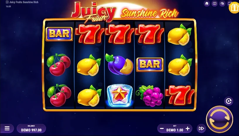 Juicy Fruits Sunshine Rich slot game screenshot