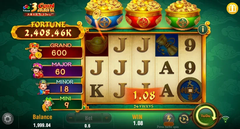 3 Coin Golden OX demo gameplay how to play