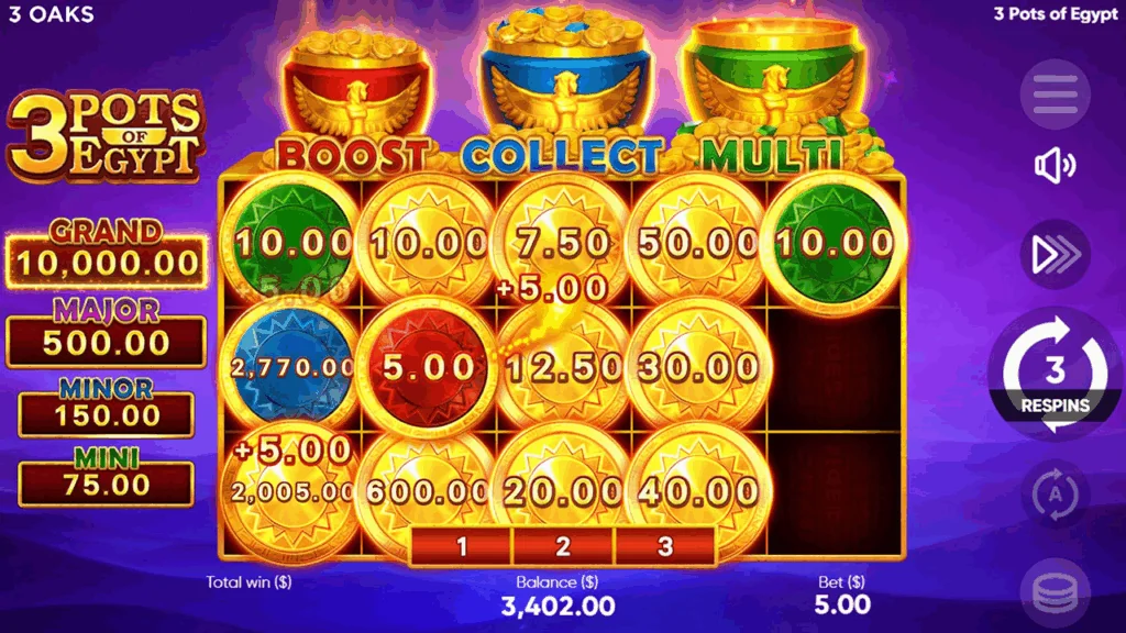 3 Pots of Egypt slot game