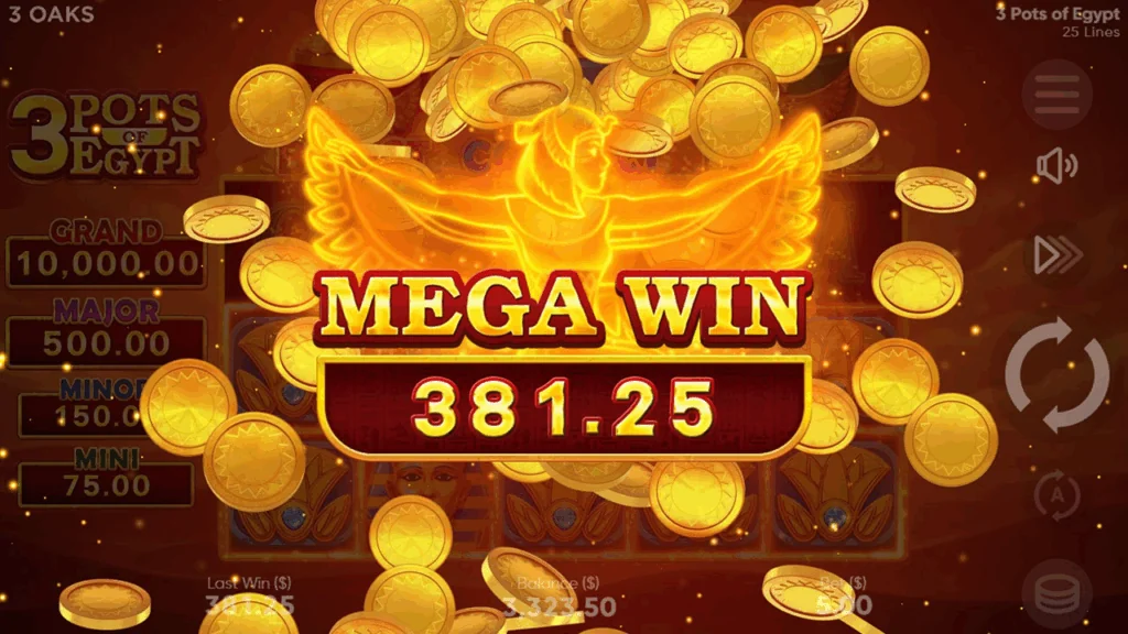 3 Pots of Egypt slot features and rtp