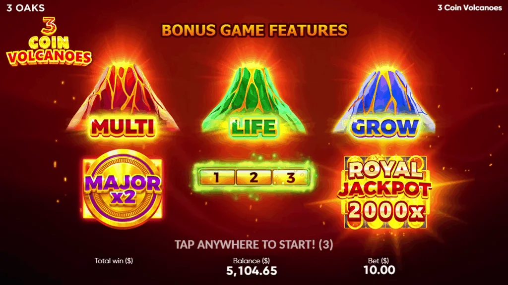 3 Coin Volcanoes slot game
