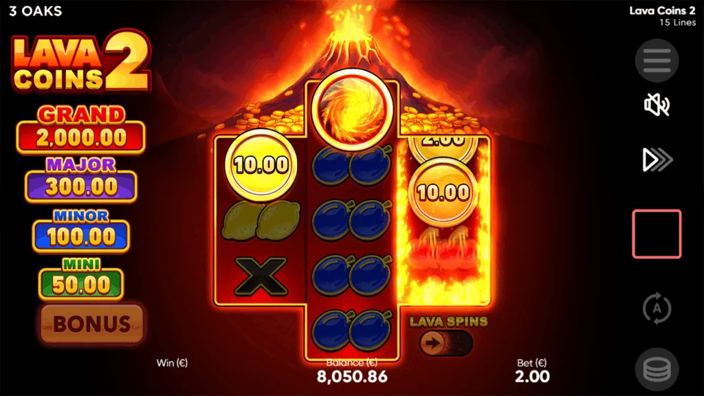 Lava Coins 2 slot game screenshot