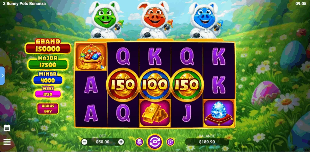 3 Bunny Pots Bonanza slot game