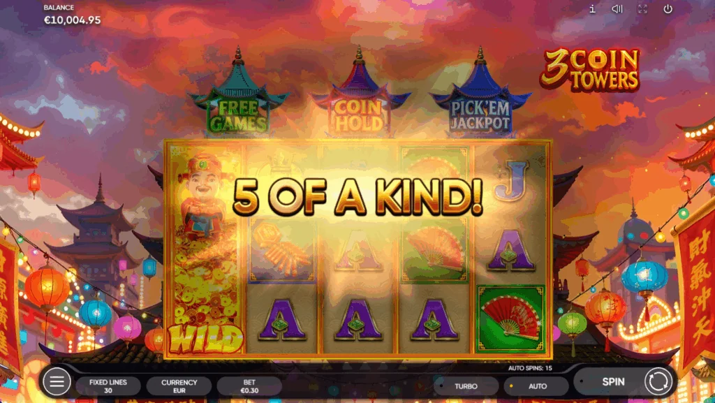 3 Coin Towers slot features and rtp