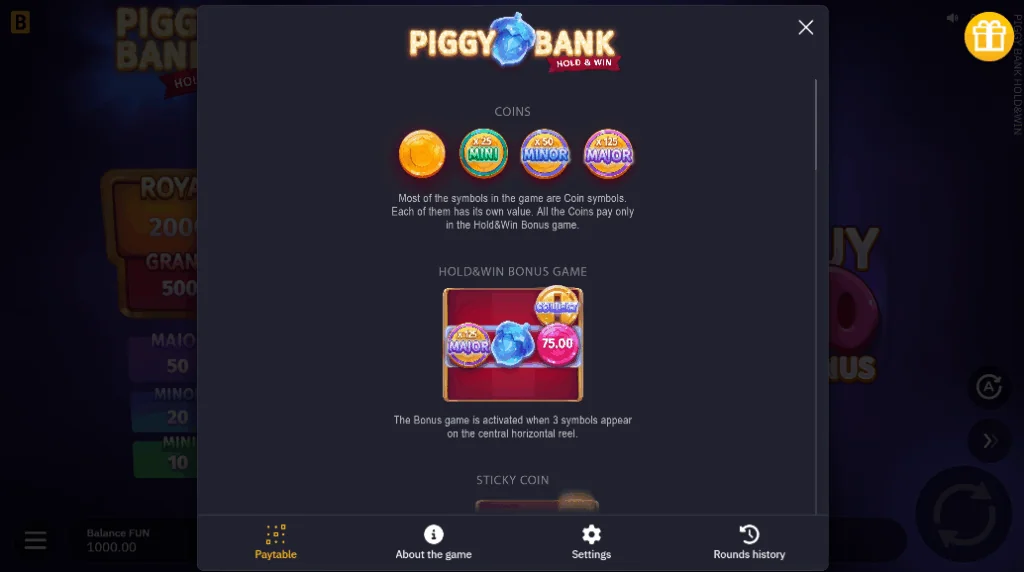 how to play Piggy Bank Hold & Win slot game