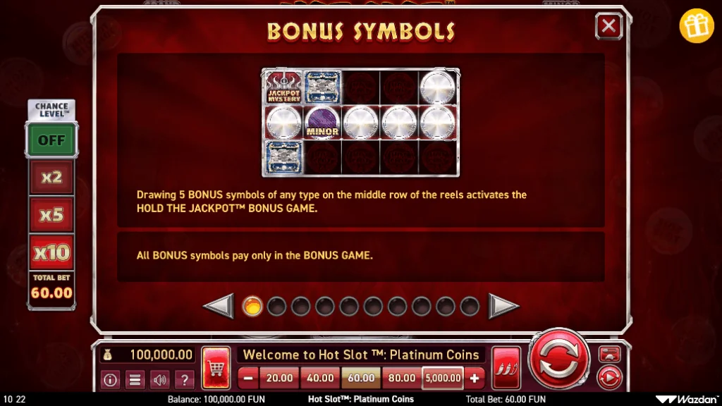 how to play Hot Slot: Platinum Coins Burning Board slot game