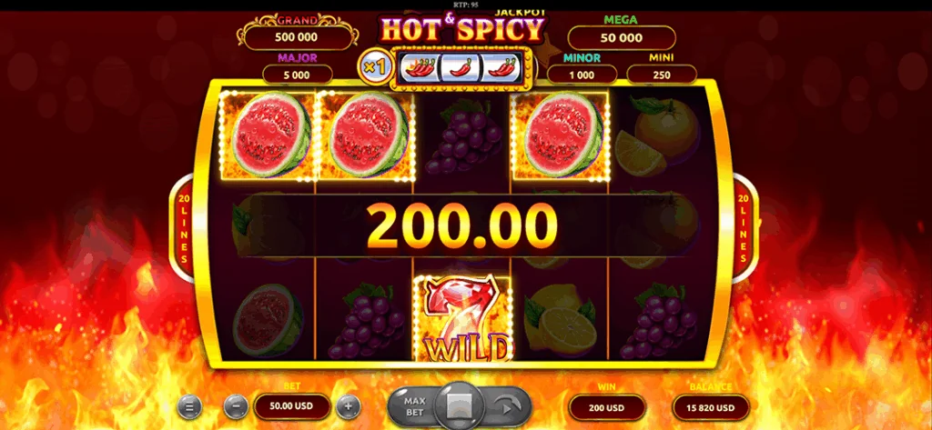 Hot and Spicy Jackpot demo gameplay how to play