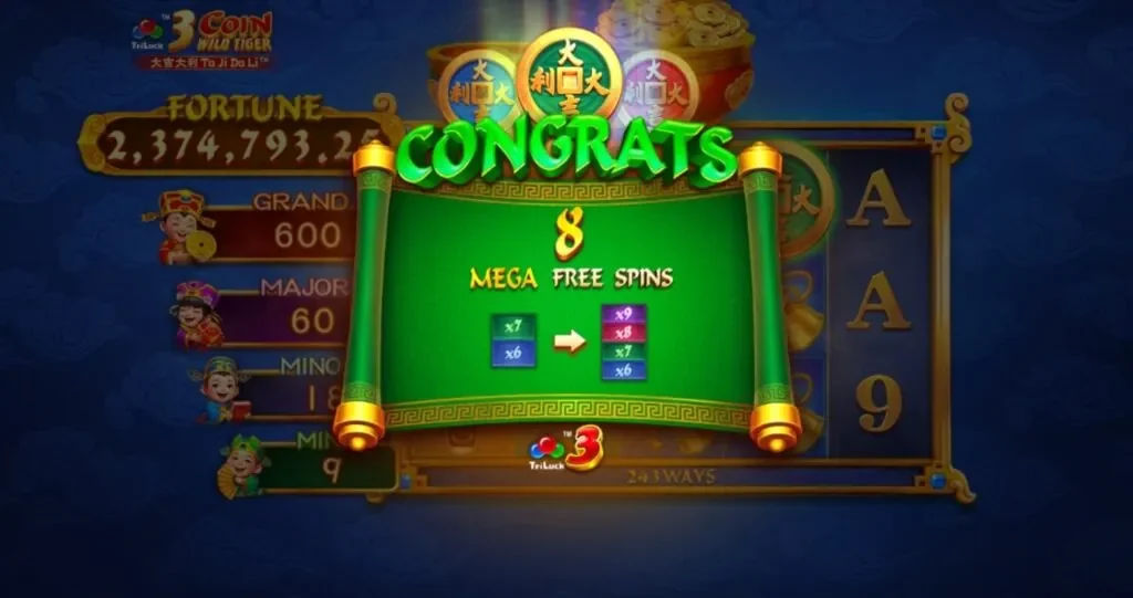 3 Coin Wild Tiger slot game
