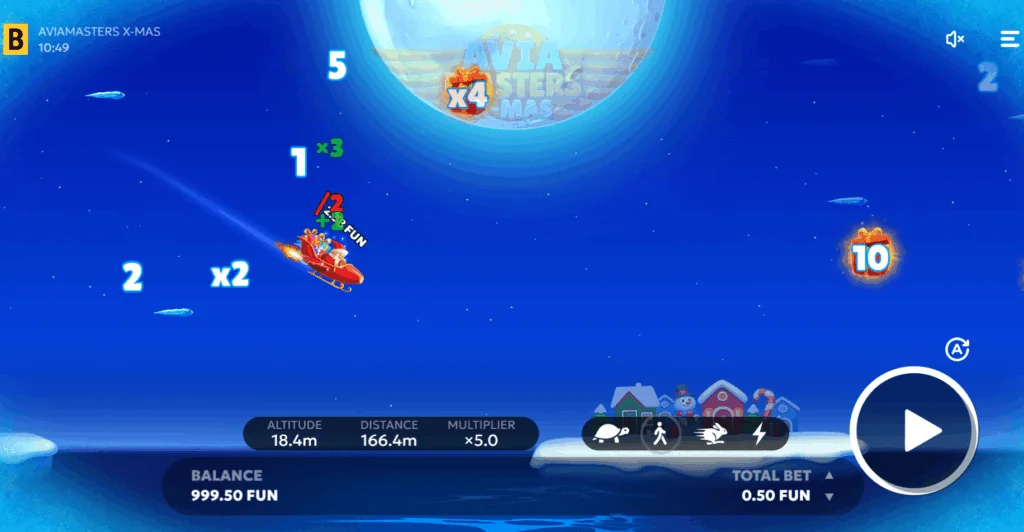 Aviamasters X-mas slot game screenshot