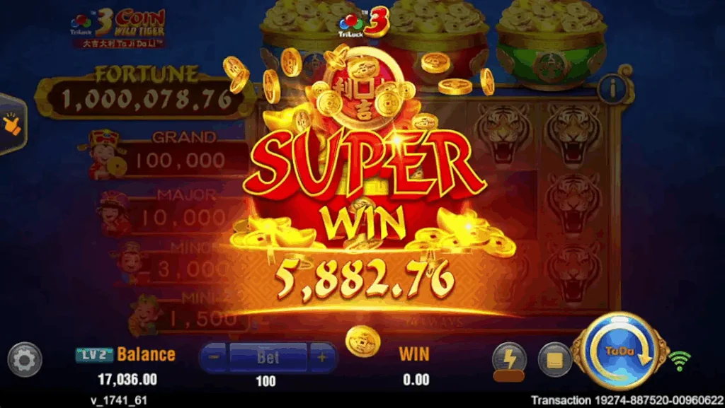 3 Coin Wild Tiger slot features and rtp